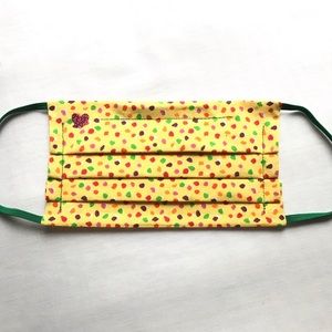 NWT- Handmade Cloth Mask in Yellow polka dot